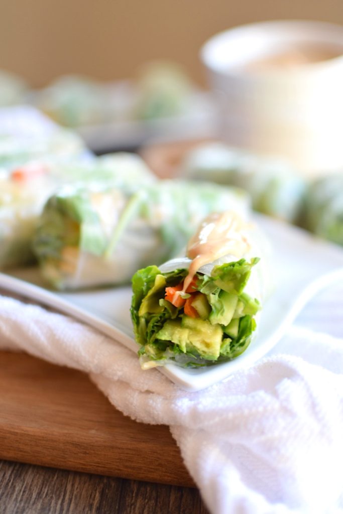 Avocado Spring Rolls with Dipping Sauce | Natural Tasty Chef