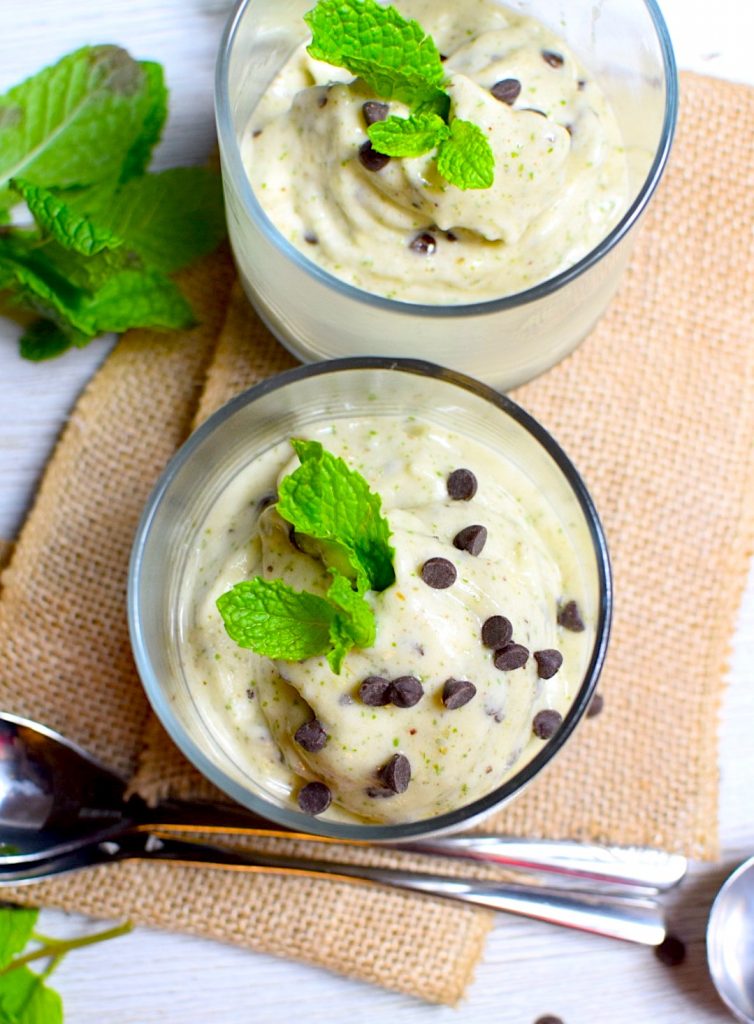 Healthy No Churn Mint Chip Ice Cream