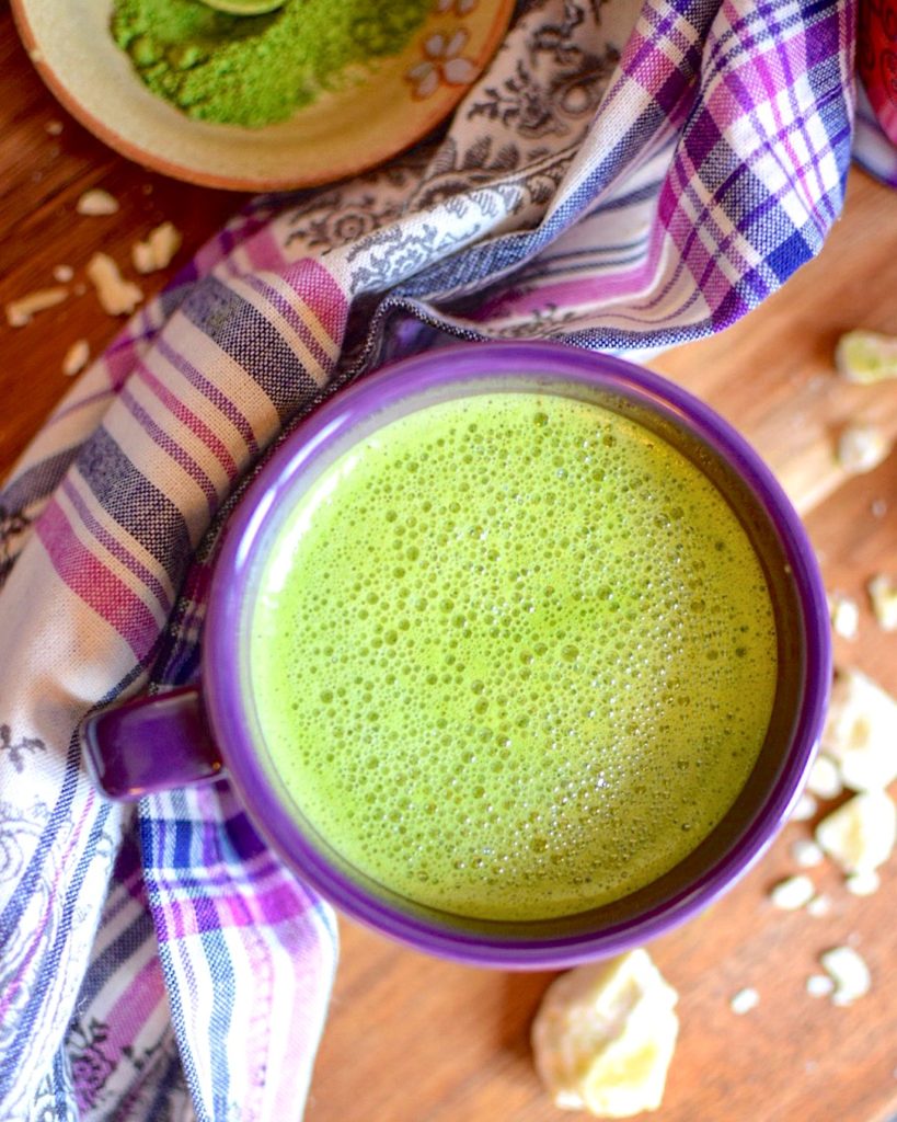 vegan maple matcha latte