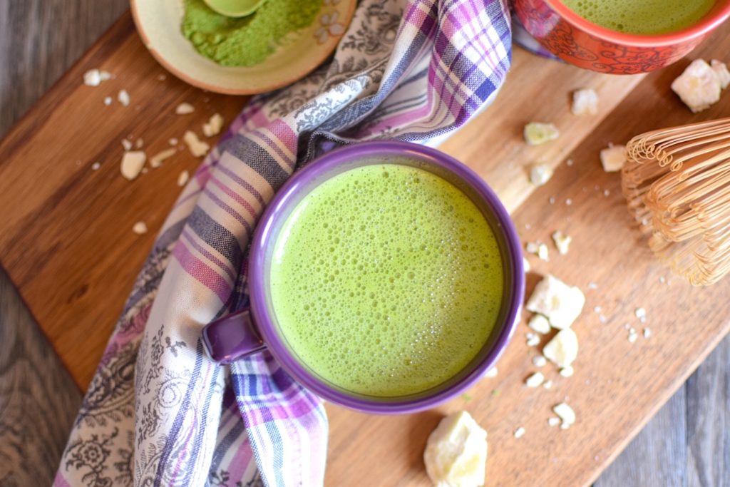 vegan maple matcha latte