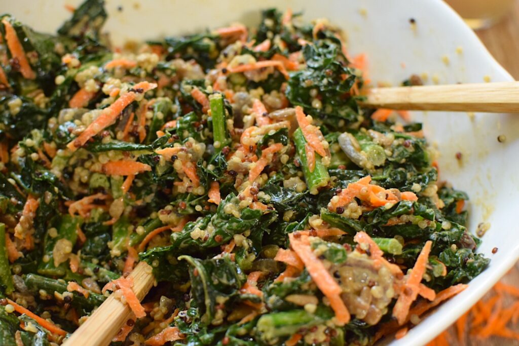 Vegan Kale and Quinoa "Caesar" Salad