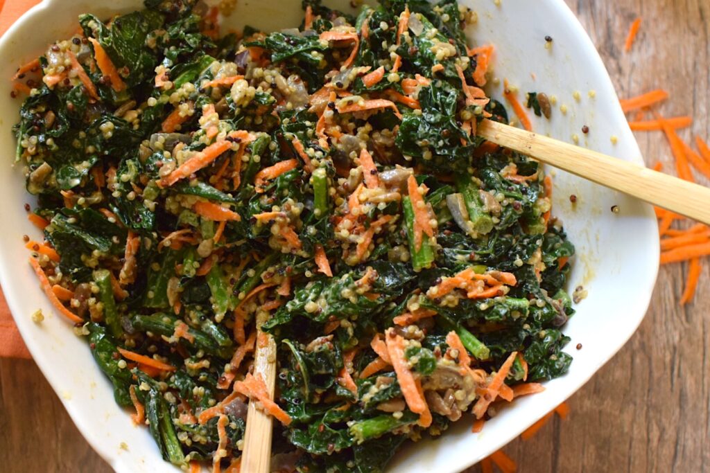 Vegan Kale and Quinoa "Caesar" Salad