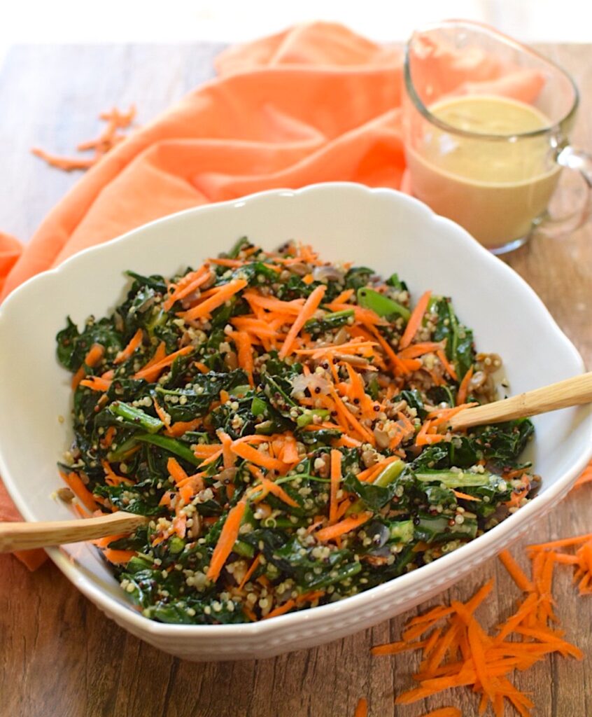Vegan Kale and Quinoa "Caesar" Salad