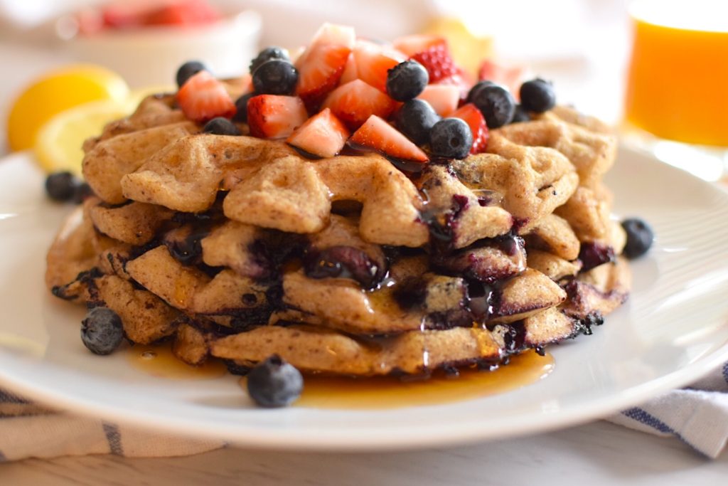 gluten free lemon blueberry waffles 