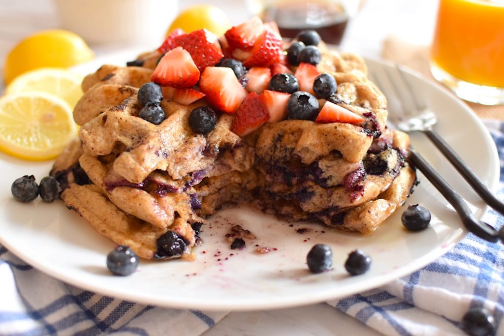  gluten free lemon blueberry waffles