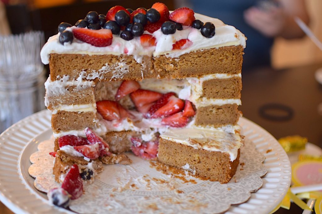 a natural tasty gender reveal cake