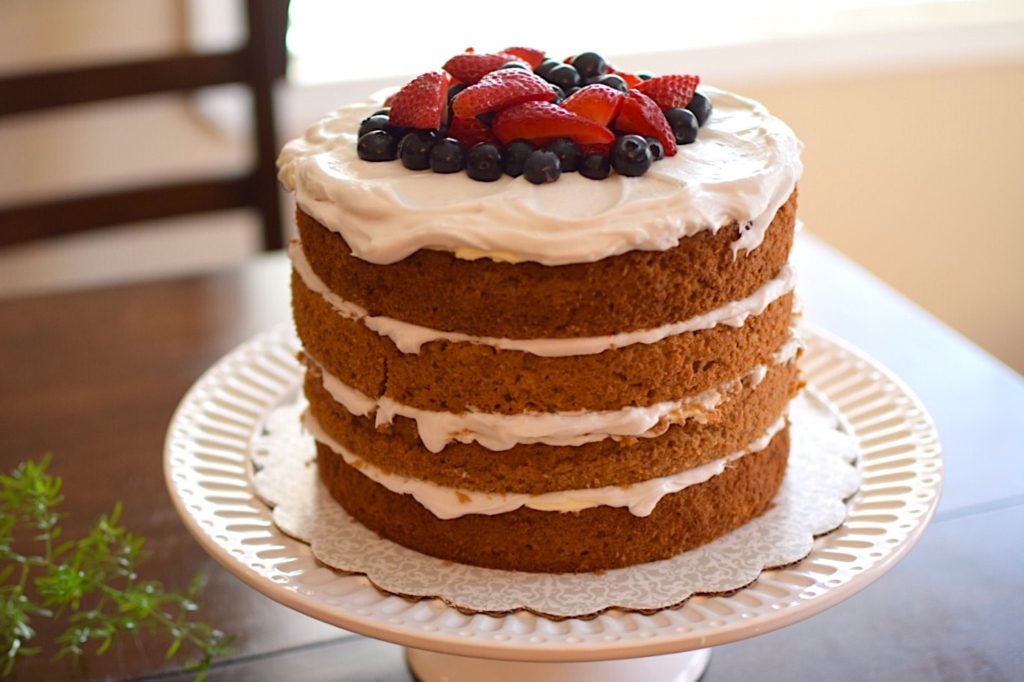 a natural tasty gender reveal cake