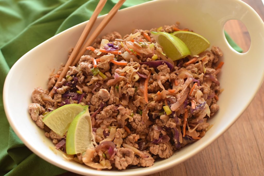 healthy asian turkey cabbage saute