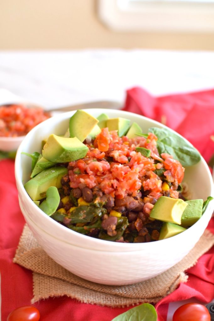 healthy vegan black bean bow