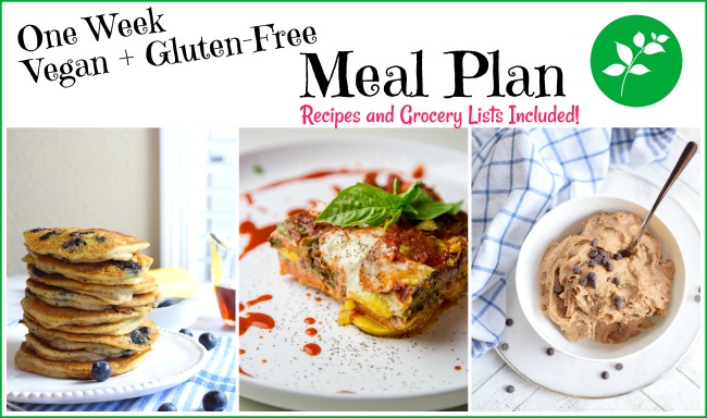 One week vegan and gluten free meal plan