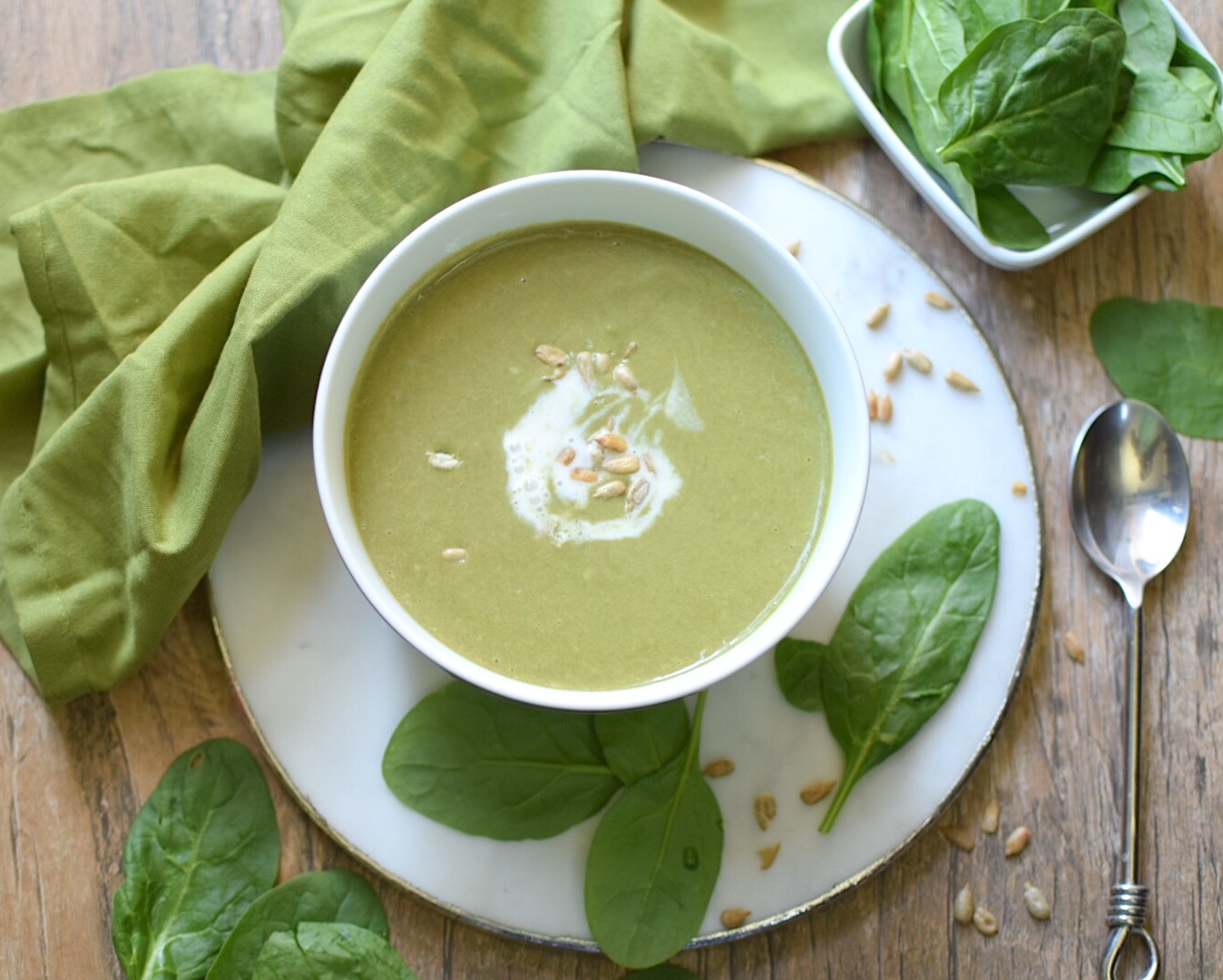 easy vegan spinach soup