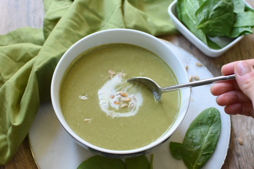 easy vegan spinach soup