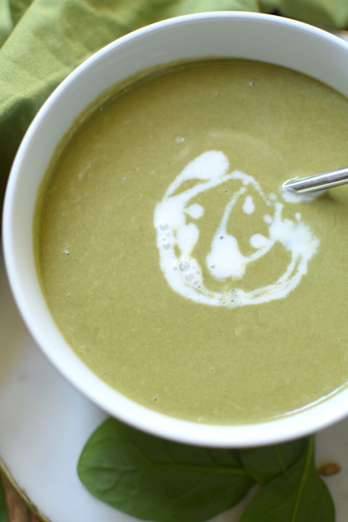 easy vegan spinach soup